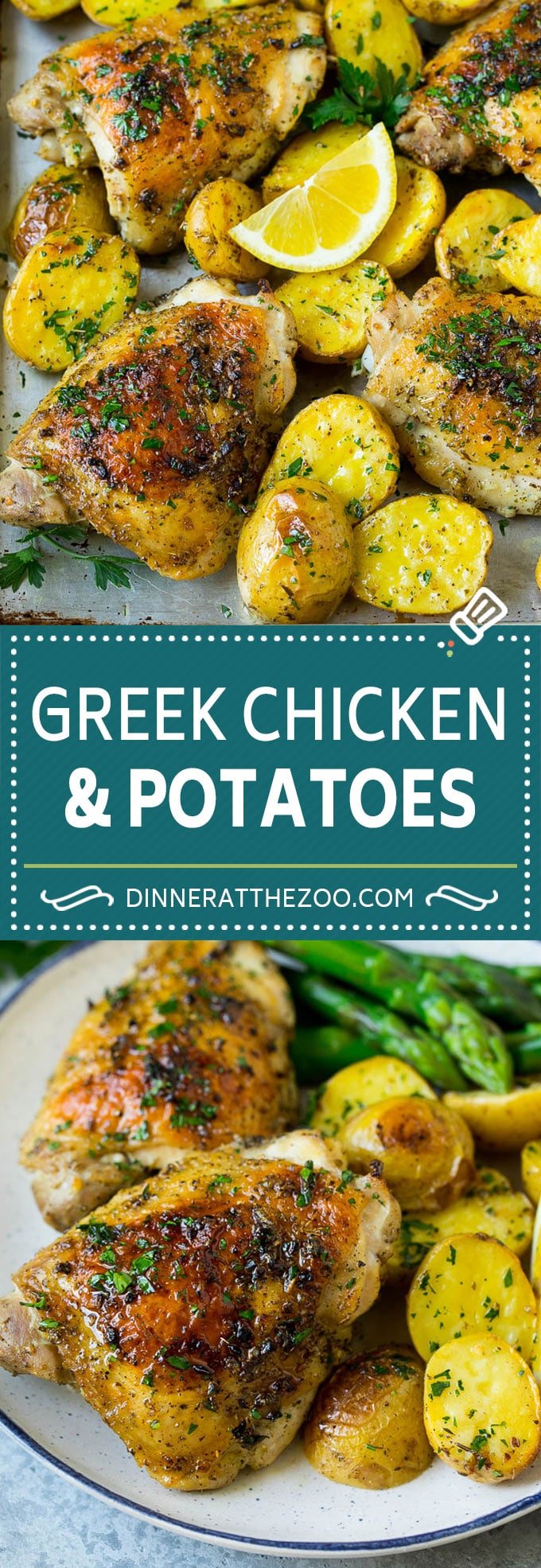 Greek Chicken and Potatoes Recipe | Sheet Pan Dinner | Roasted Chicken Thighs #chicken #chickenthighs #garlic #potatoes #onepotmeal #dinner #uzhal #cleaneating