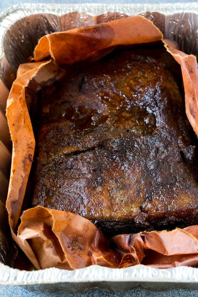 Smoked Brisket Recipe | Beef Brisket | BBQ Beef #brisket #smoker #beef #bbq #dinner #uzhal Beef brisket inside butcher paper.