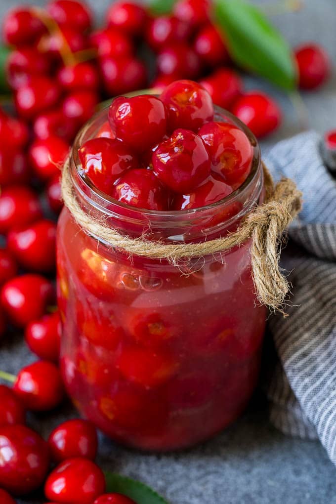 Cherry Pie Filling Recipe #pie #cherries #dessert #sweets #uzhal #summer Cherry pie filling in a mason jar.