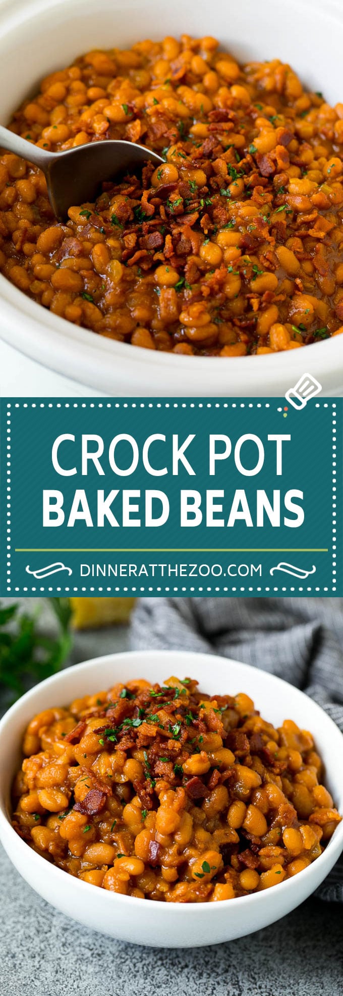 Crock Pot Baked Beans | Slow Cooker Baked Beans #beans #bacon #slowcooker #crockpot #uzhal