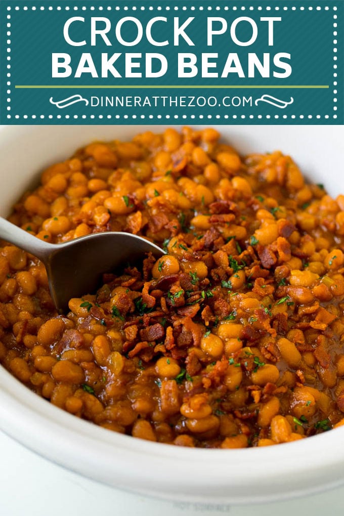 Crock Pot Baked Beans | Slow Cooker Baked Beans #beans #bacon #slowcooker #crockpot #uzhal