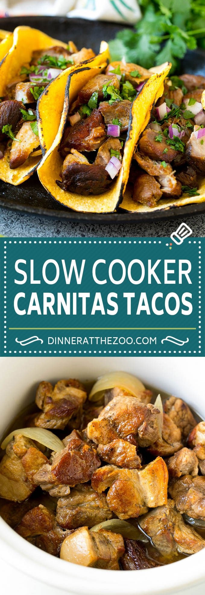 Slow Cooker Carnitas Tacos Recipe | Pork Tacos #tacos #pork #dinner #slowcooker #crockpot #uzhal
