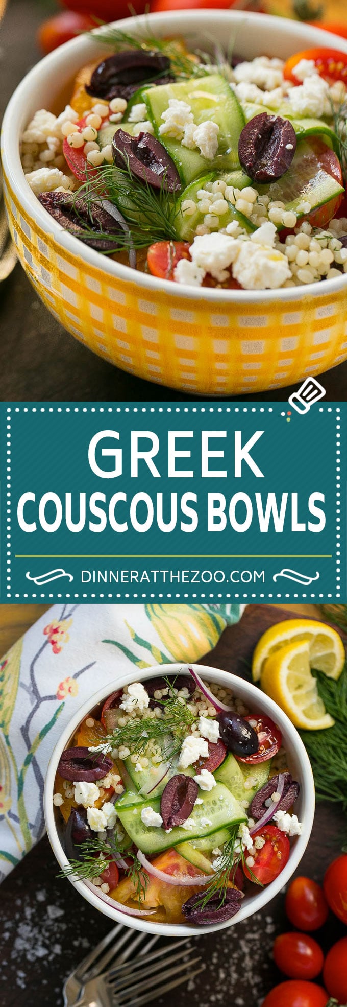 Greek Couscous Bowls #couscous #lunch #uzhal