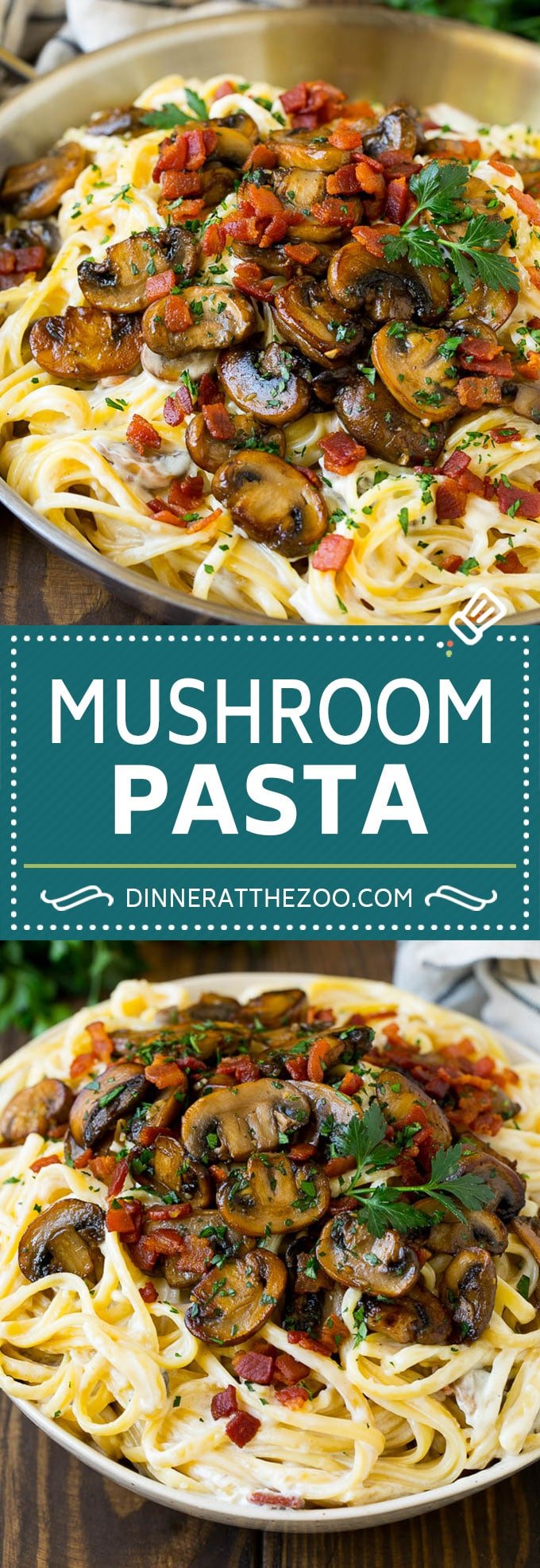 Mushroom Pasta Recipe | Creamy Pasta #pasta #mushrooms #bacon #dinner #uzhal