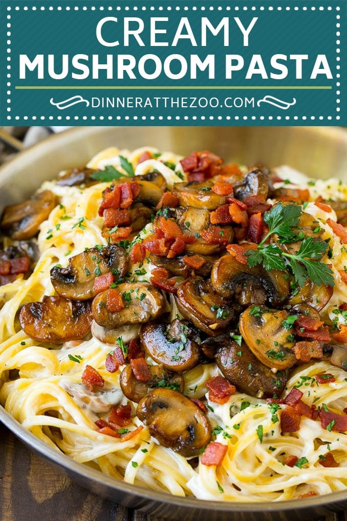 Mushroom Pasta Recipe | Creamy Pasta #pasta #mushrooms #bacon #dinner #uzhal