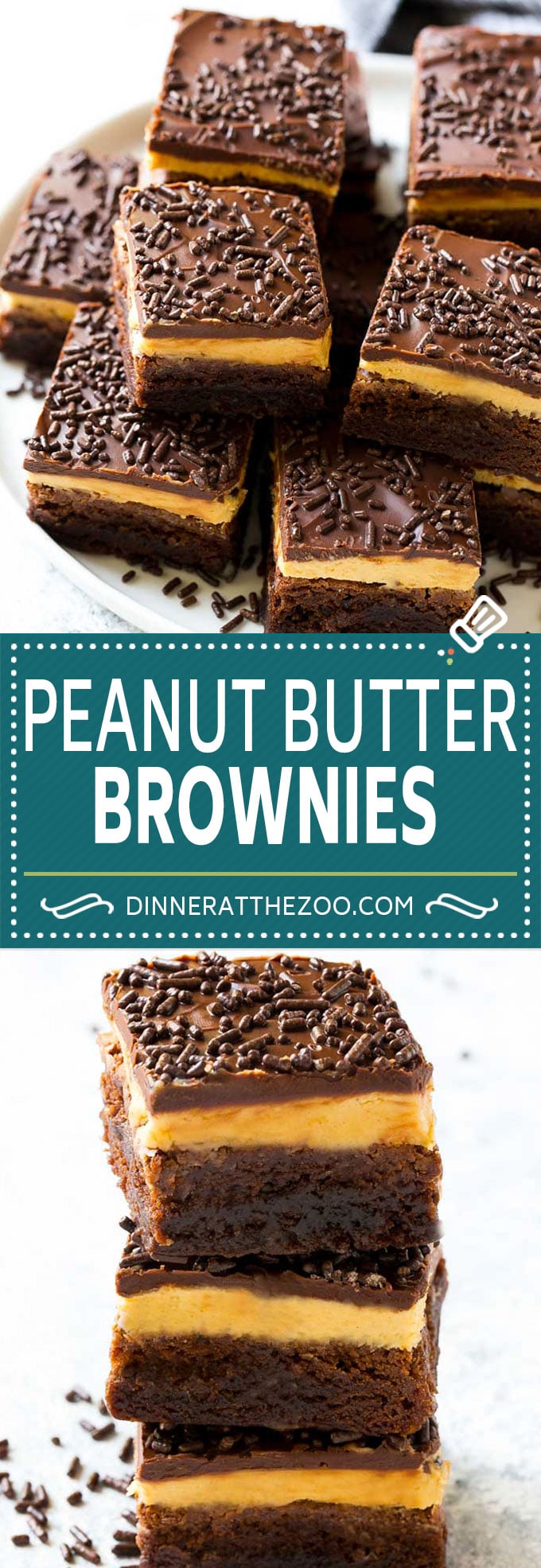 Peanut Butter Brownies Recipe | Layered Brownies | Peanut Butter Truffle Brownies #chocolate #peanutbutter #brownies #dessert #uzhal