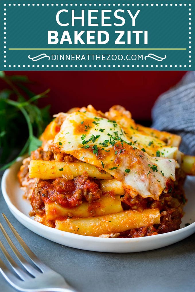 Baked Ziti Recipe | #pasta #cheese #comfortfood #sausage #dinner #uzhal