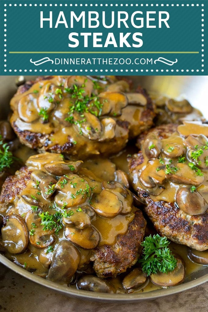 Hamburger Steaks with Mushroom Gravy Recipe | Salisbury Steak #hamburger #groundbeef #mushrooms #gravy #dinner #uzhal