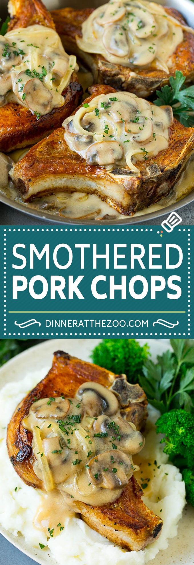 Smothered Pork Chops Recipe | Mushroom Pork Chops #pork #porkchops #mushrooms #gravy #dinner #uzhal