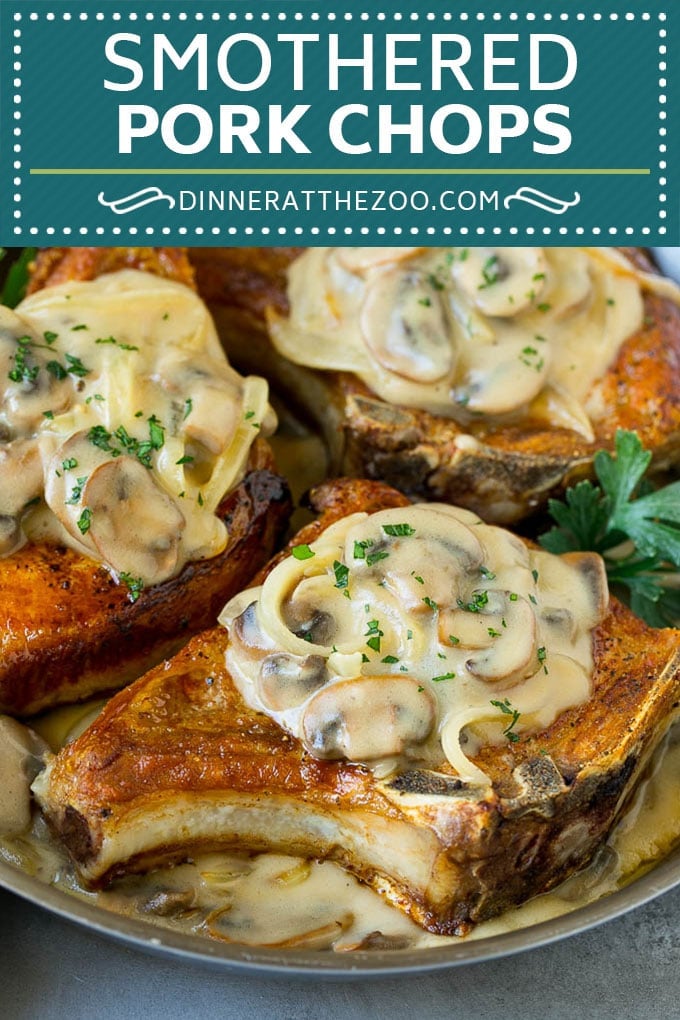 Smothered Pork Chops Recipe | Mushroom Pork Chops #pork #porkchops #mushrooms #gravy #dinner #uzhal
