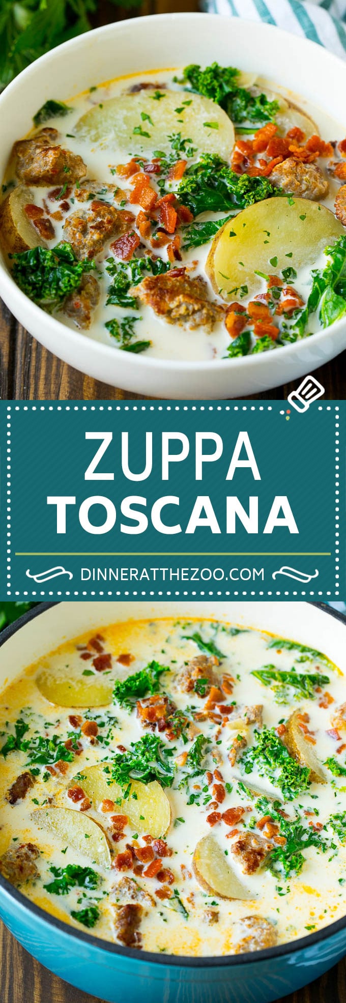 Zuppa Toscana Recipe | Sausage and Potato Soup #soup #sausage #bacon #potato #kale #italianfood #dinner #uzhal