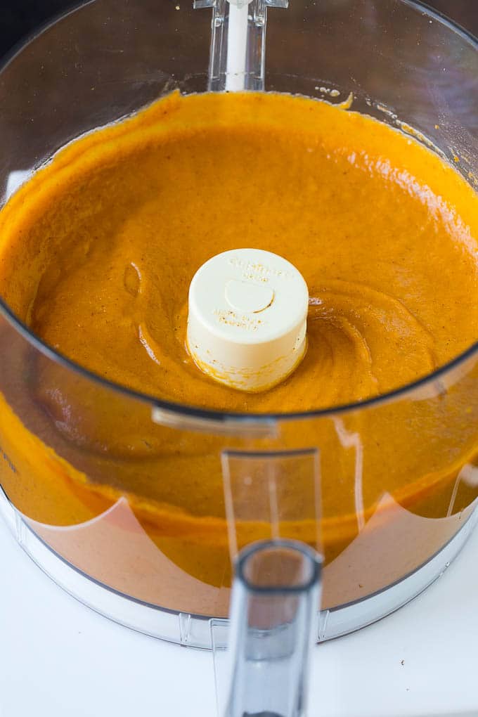 Homemade Pumpkin Pie Recipe | Pumpkin Pie #pie #pumpkin #baking #thanksgiving #fall #dessert #uzhal Pie filling pureed in a food processor.