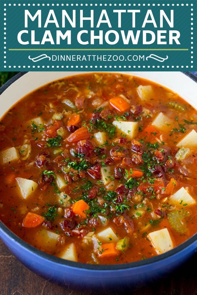Manhattan Clam Chowder Recipe | Red Clam Chowder #chowder #soup #seafood #clams #bacon #dinner #uzhal