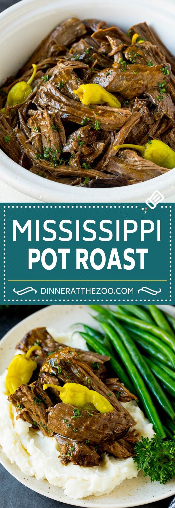 Mississippi Pot Roast #slowcooker #potroast #beef #crockpot #dinner #uzhal