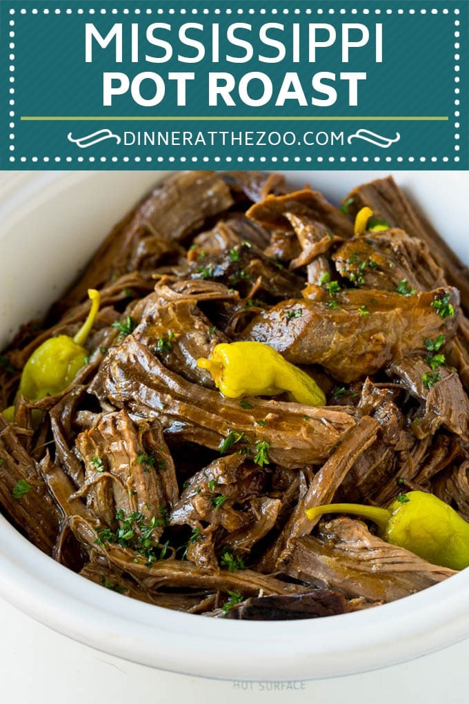 Mississippi Pot Roast #slowcooker #potroast #beef #crockpot #dinner #uzhal