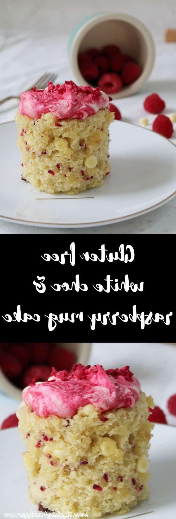 ricette mug cake senza glutine - mug cake facile - ricetta mug cake senza glutine per celiaci senza lattosio cioccolato bianco lamponi