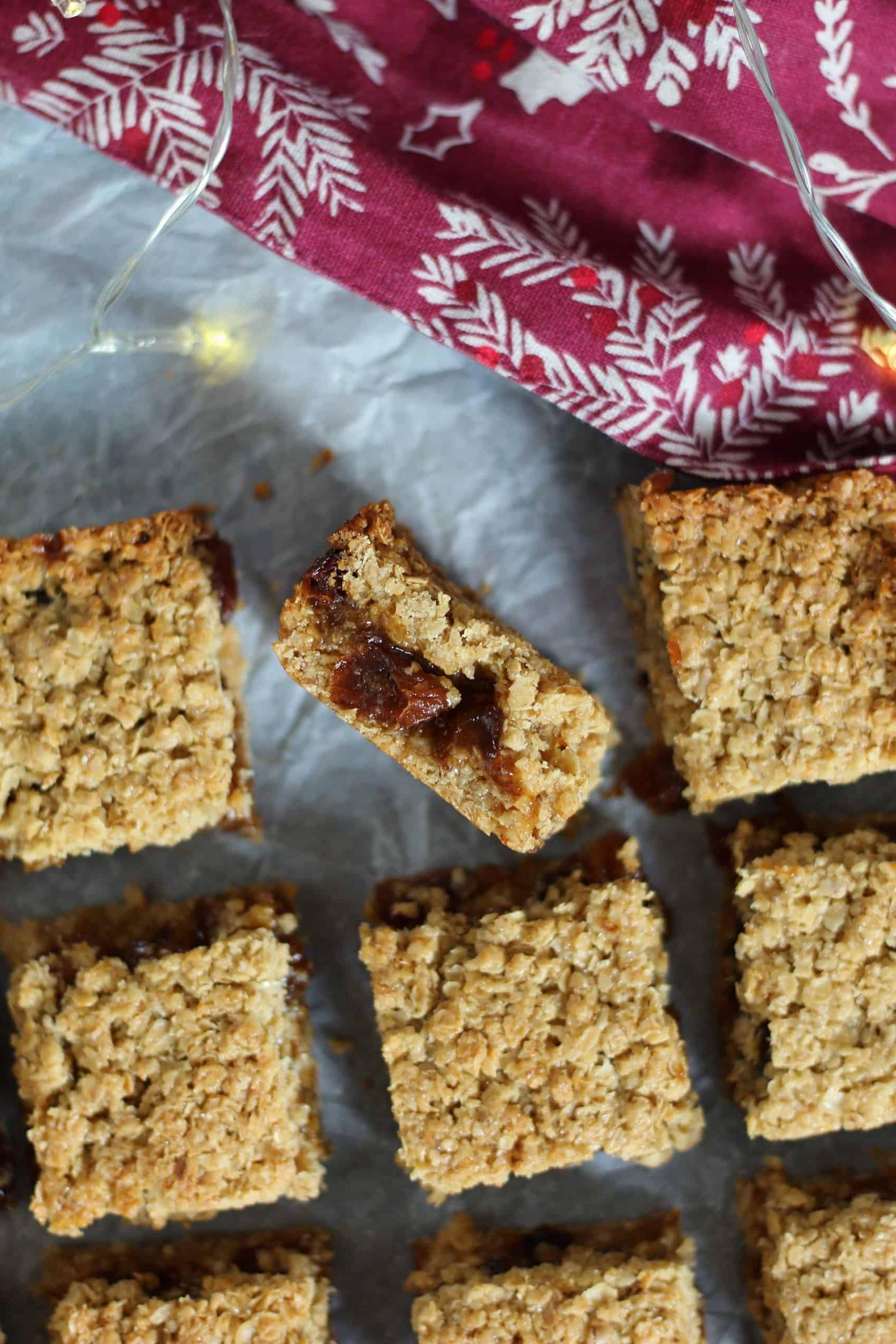 Barretta d'avena al mincemeat senza glutine 3 ricetta flapjack al mincemeat senza glutine