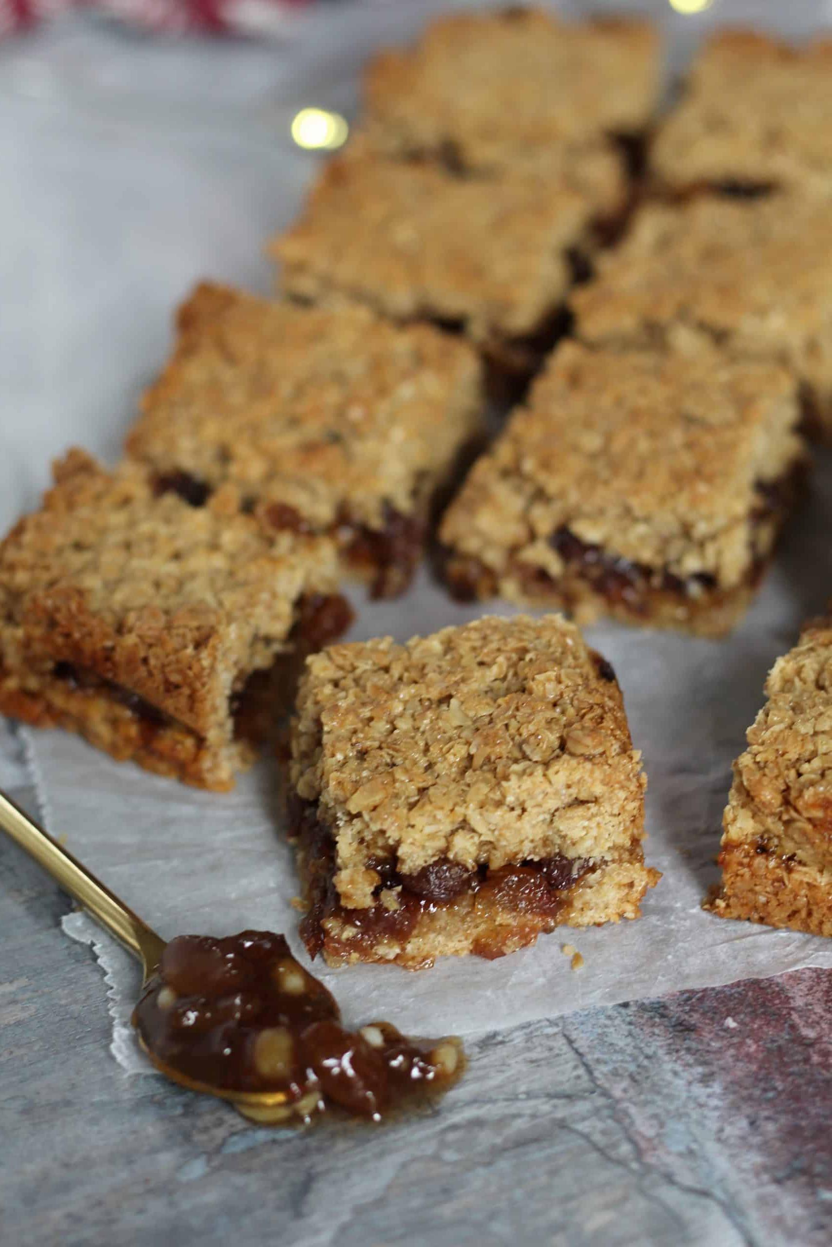 Barretta d'avena al mincemeat senza glutine 4 ricetta flapjack al mincemeat senza glutine
