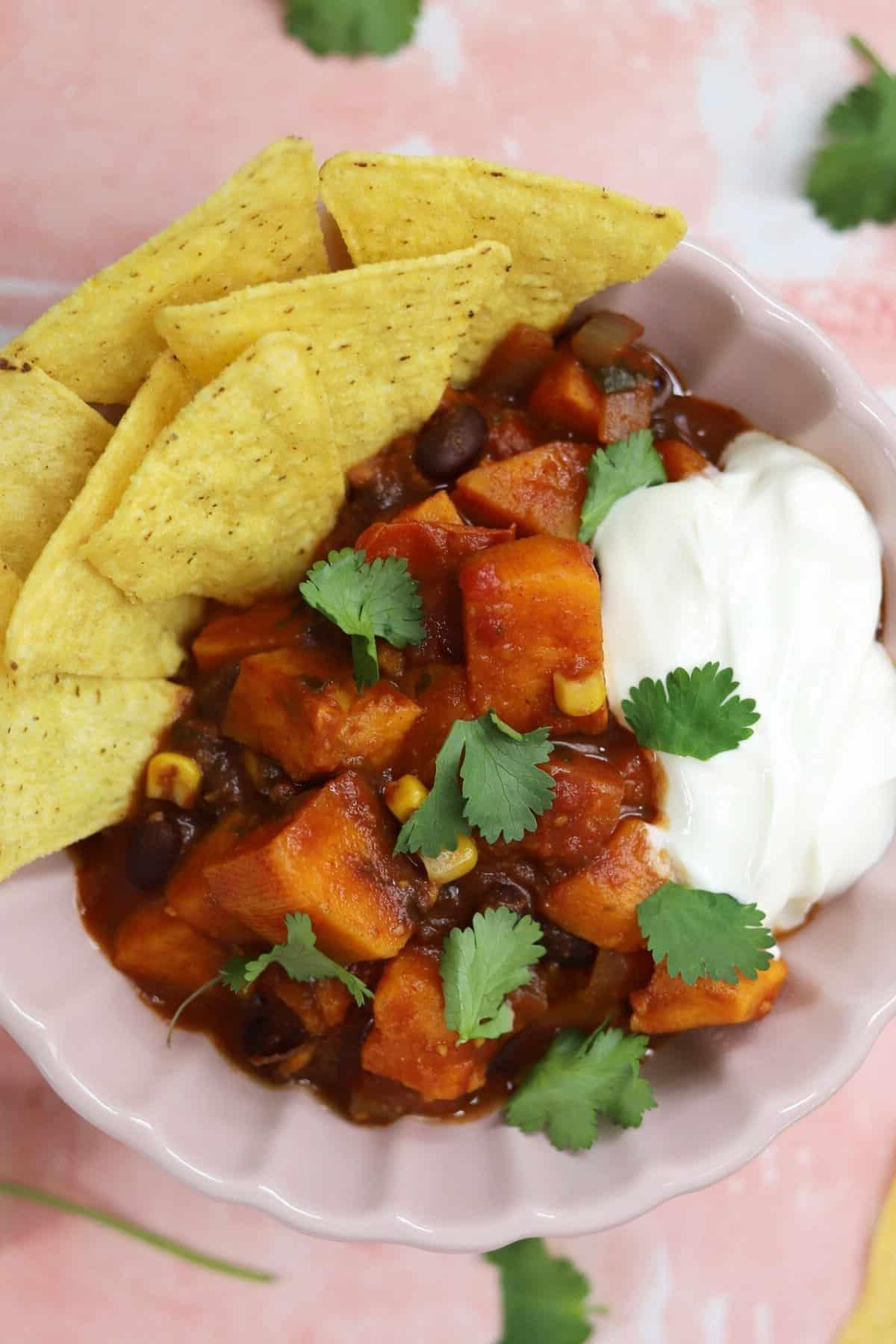 Chili di Patate Dolci a Cottura Lenta 5 Chili di patate dolci pronto per essere servito