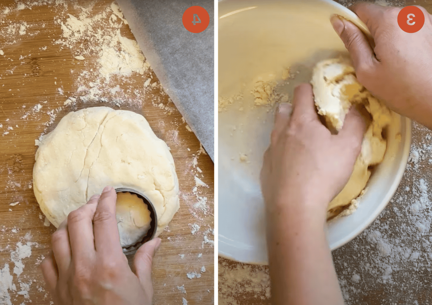 Scones Senza Glutine (Semplici o ai Frutti) 6 Mescolare l'impasto degli scones e poi tagliare le forme degli scones.