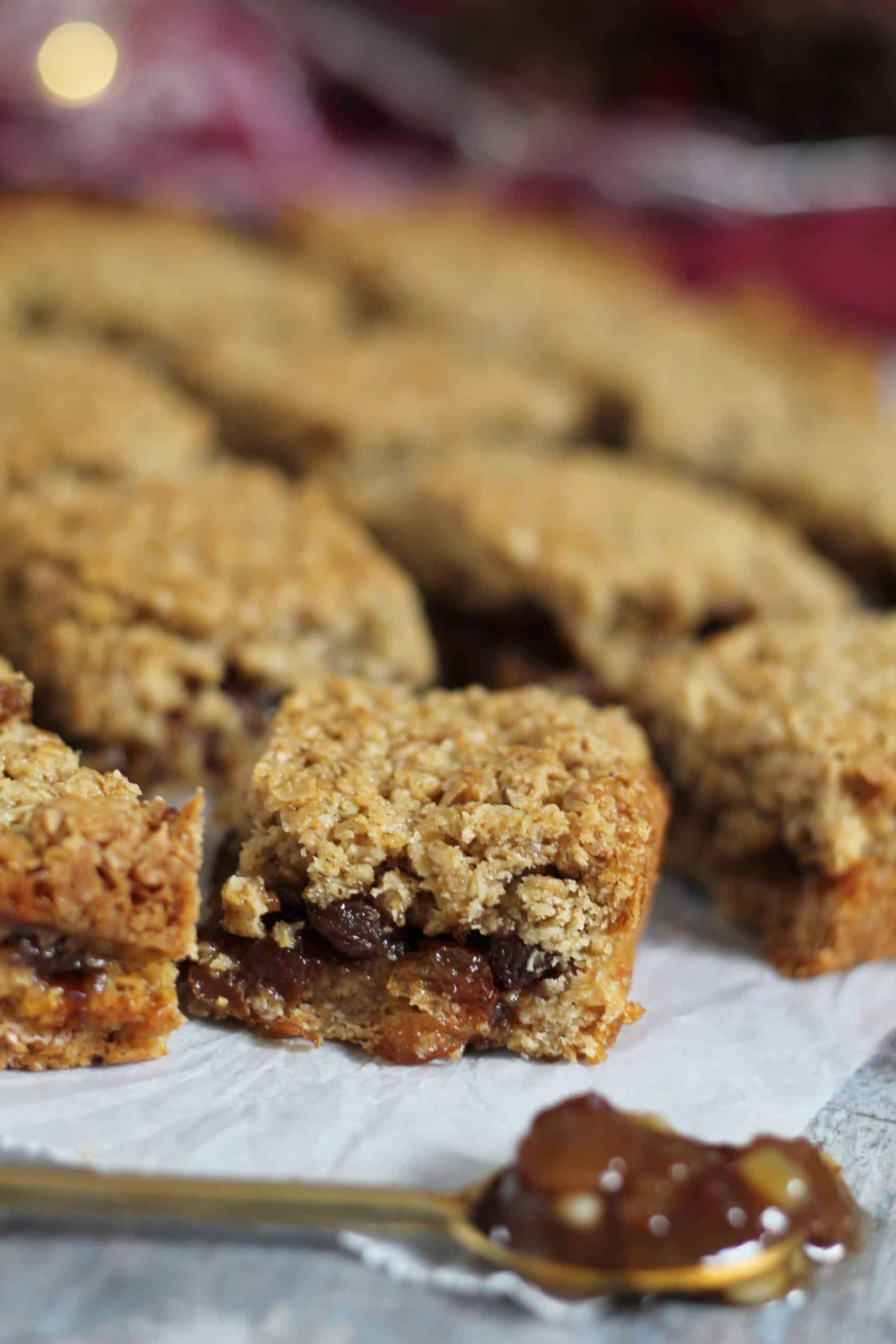 Barretta d'avena al mincemeat senza glutine 7 ricetta flapjack al mincemeat senza glutine