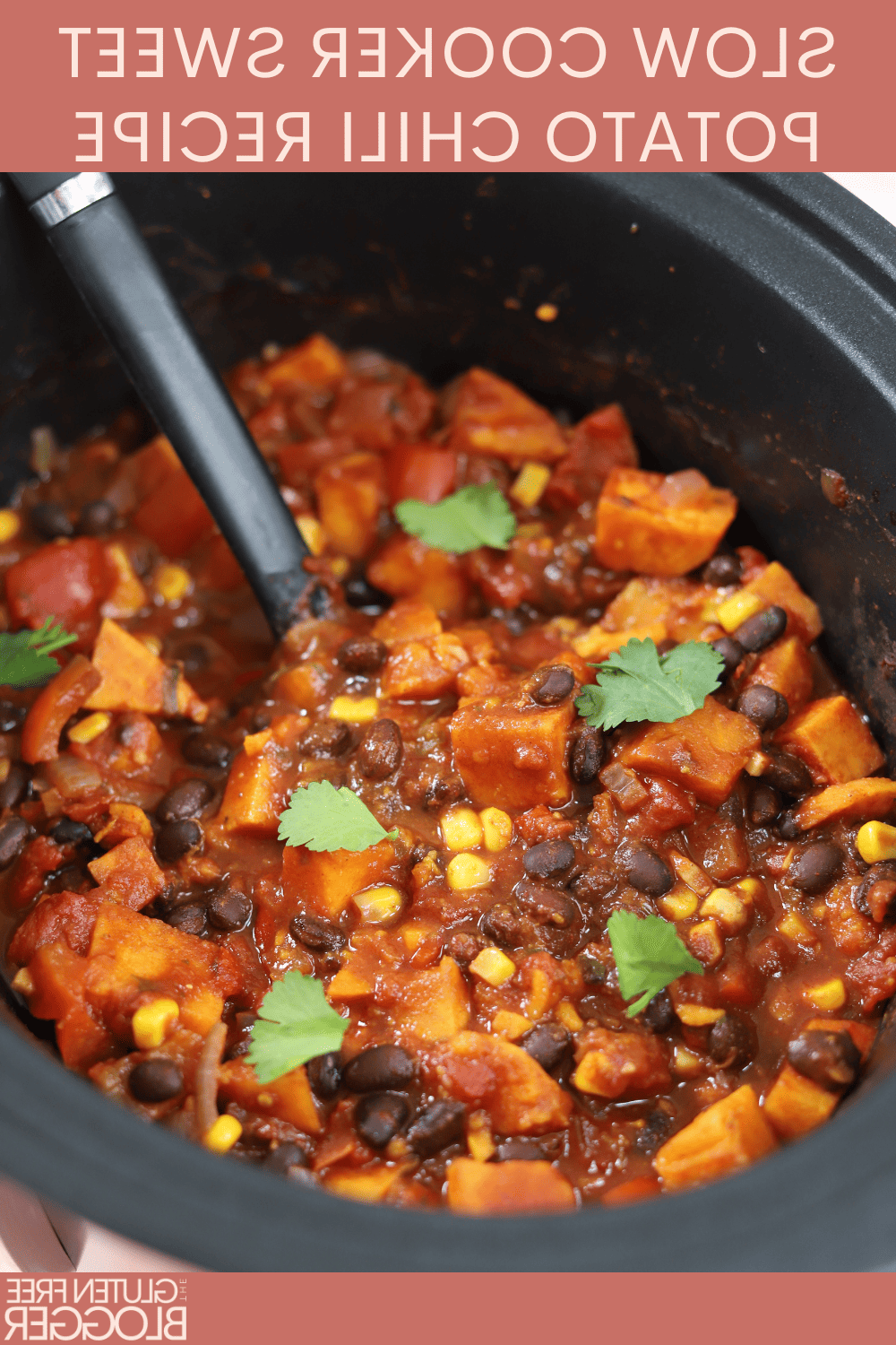 Chili di Patate Dolci a Cottura Lenta 9 Pin per la ricetta di chili vegano economico per slow cooker