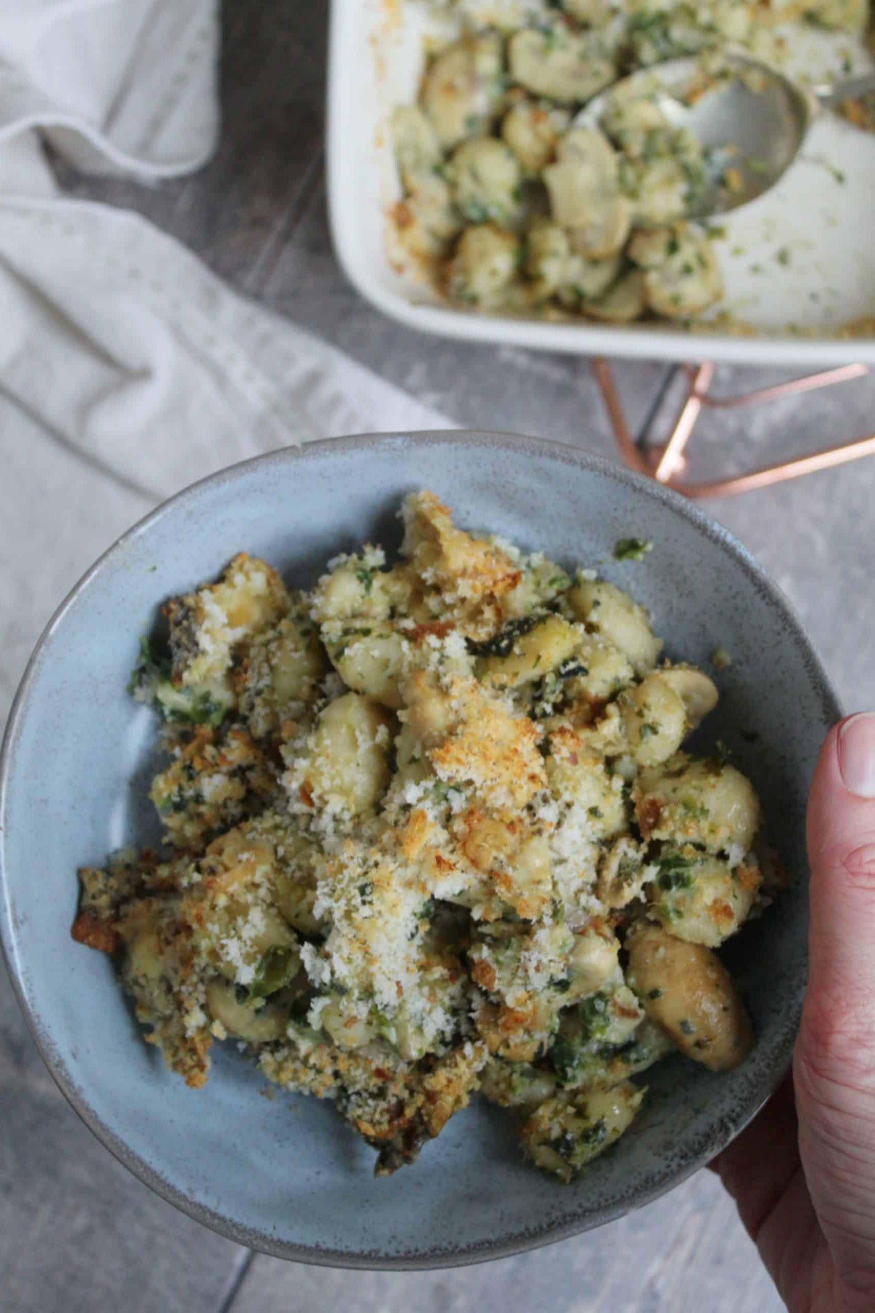 Gratin di Gnocchi al Forno Cremoso con Funghi e Gorgonzola Senza Glutine