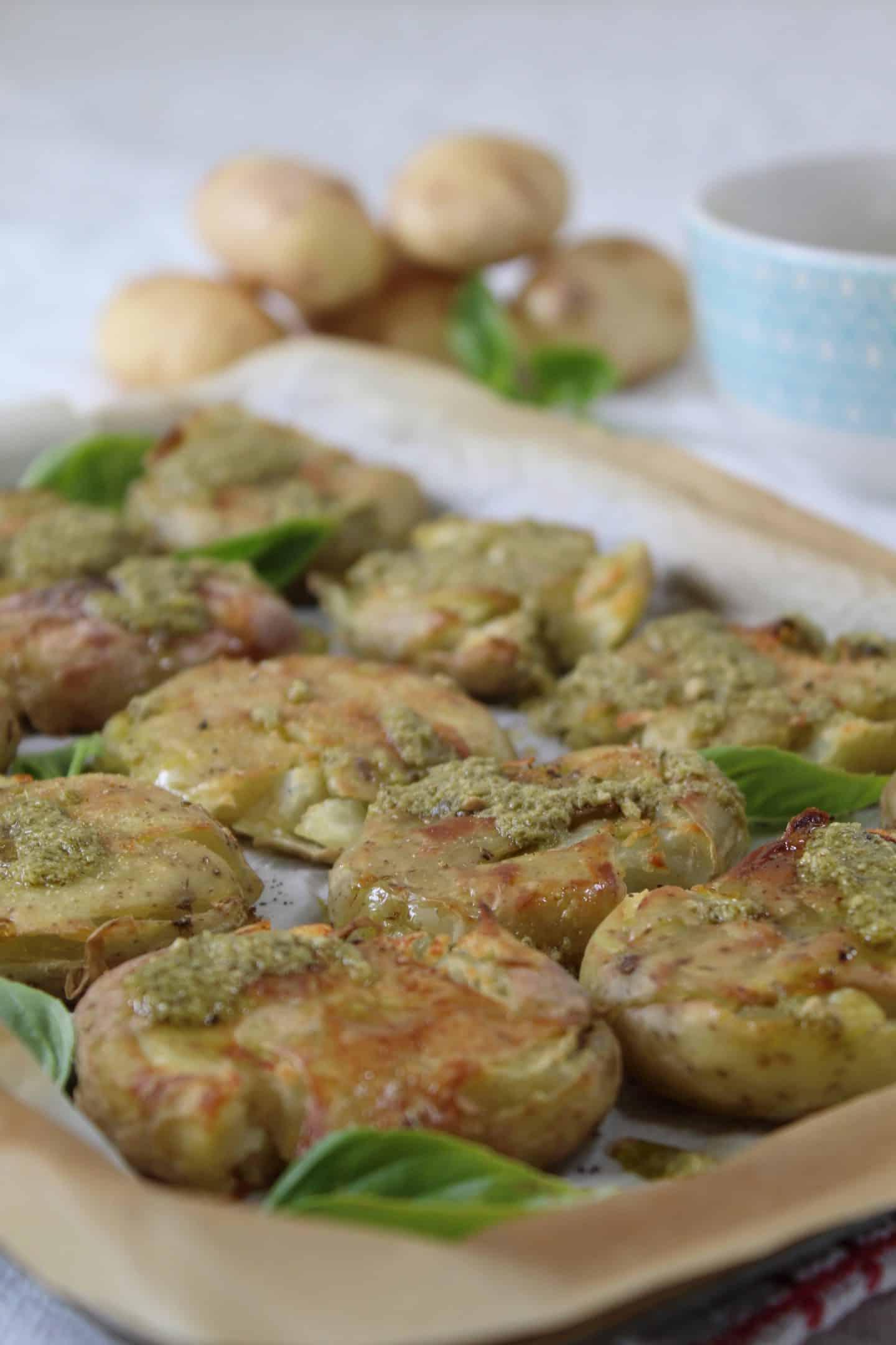 RICETTA PATATE SCHIACCIATE AL PESTO SENZA GLUTINE