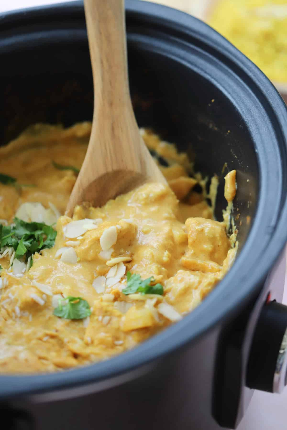 Korma di Pollo a Cottura Lenta 3 Korma di pollo senza glutine nella slow cooker.
