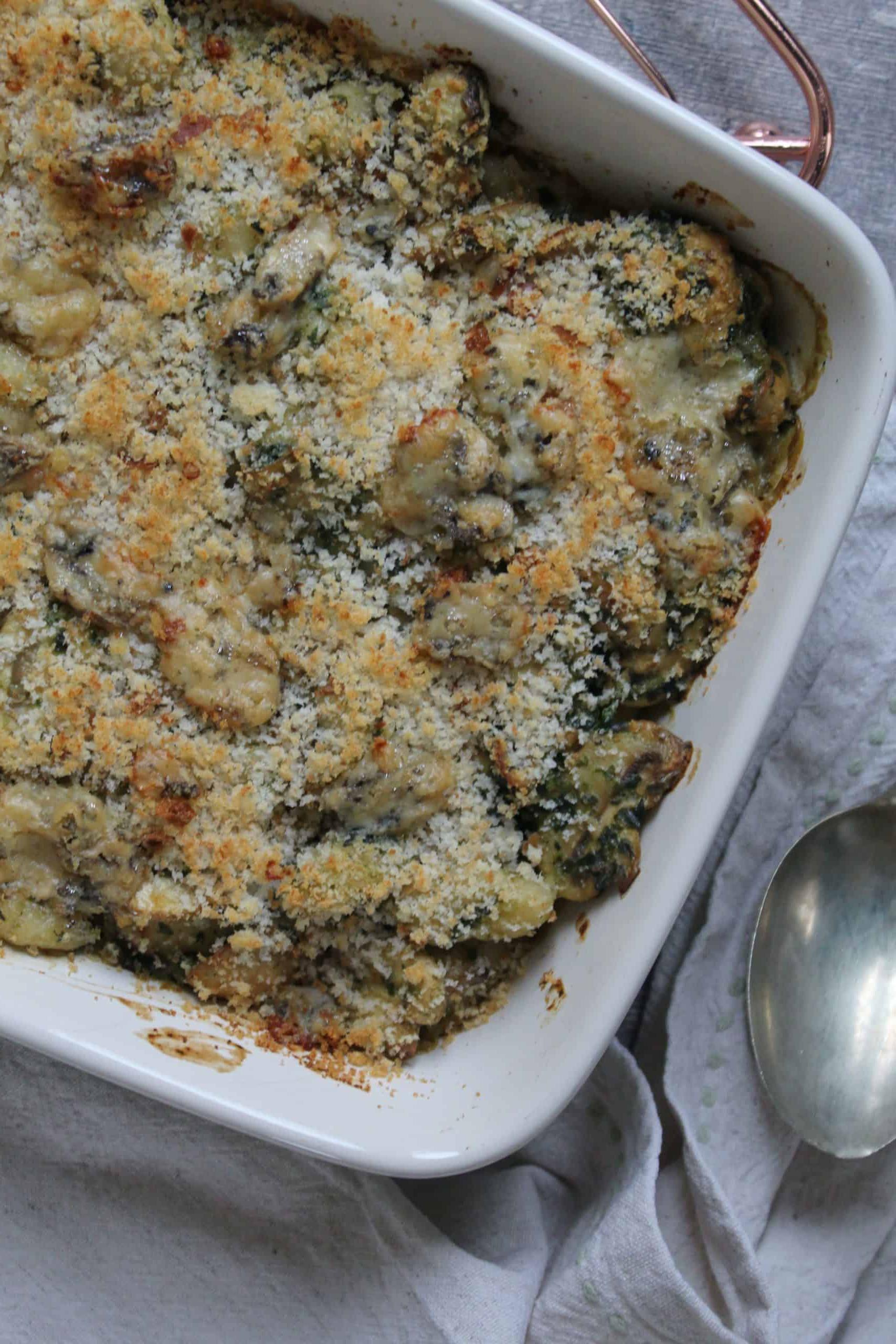 Gratin di Gnocchi al Forno Cremoso con Funghi e Gorgonzola Senza Glutine