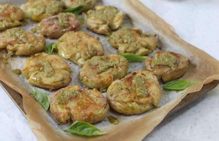 RICETTA PATATE SCHIACCIATE AL PESTO SENZA GLUTINE