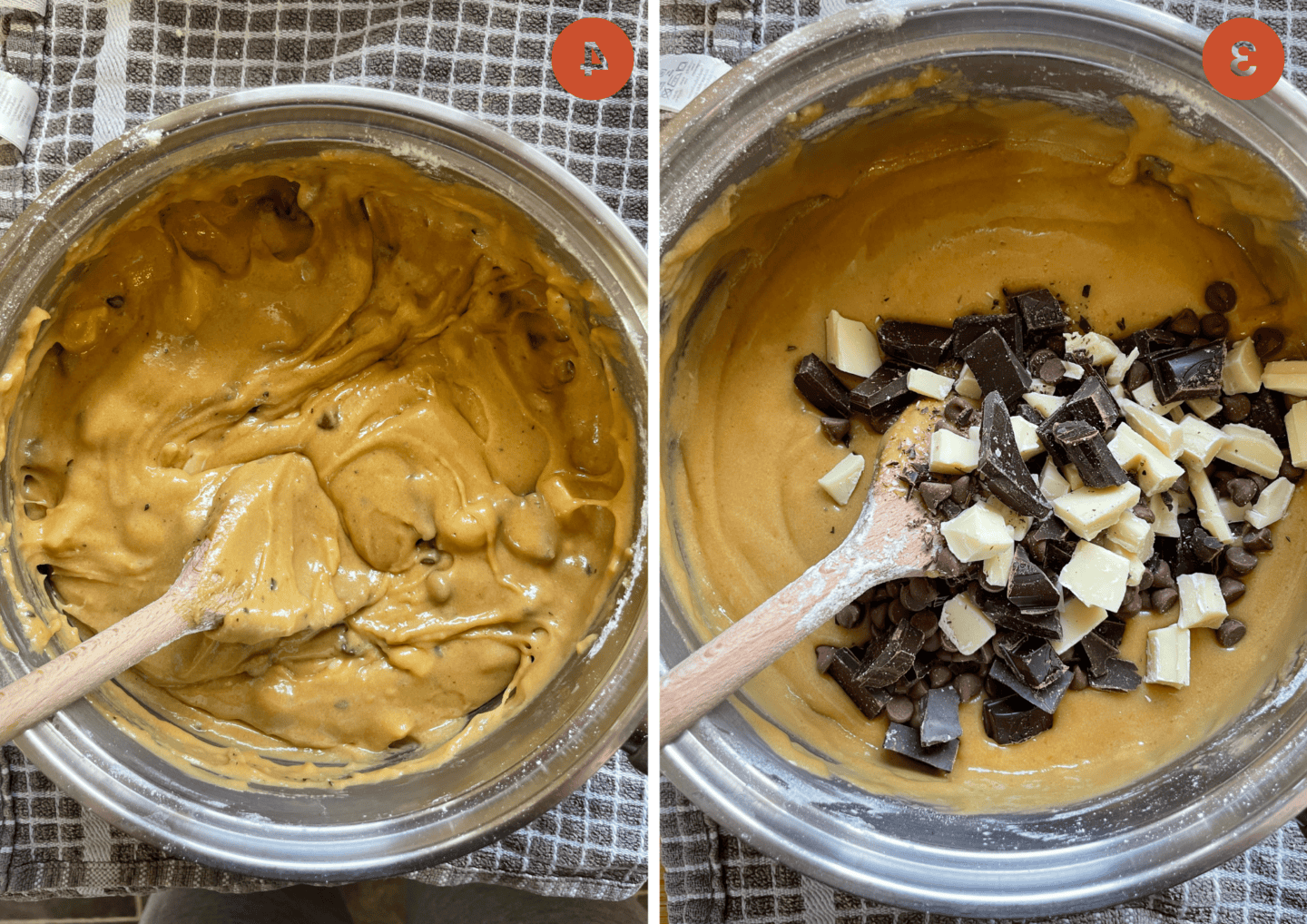 Biscotti Morbidi Senza Glutine 6 Mescolare l'impasto dei biscotti senza glutine in una pentola.