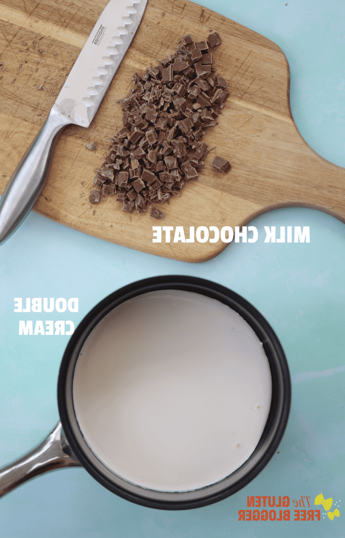 Mini Pancakes all'Uovo Senza Glutine 9 Ingredienti per la ganache al cioccolato.