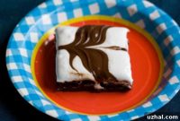 Hazelnut Swirled Chocolate Mallow Brownie