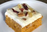 Autumn Spiced Pumpkin Squares, Cream Cheese Crowned