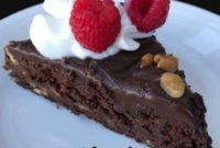 Decadent Nine Inch Single Layer Date Chocolate Walnut Cake