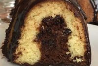 Chocolate Ribbon Cake crowned with Velvety Ganache