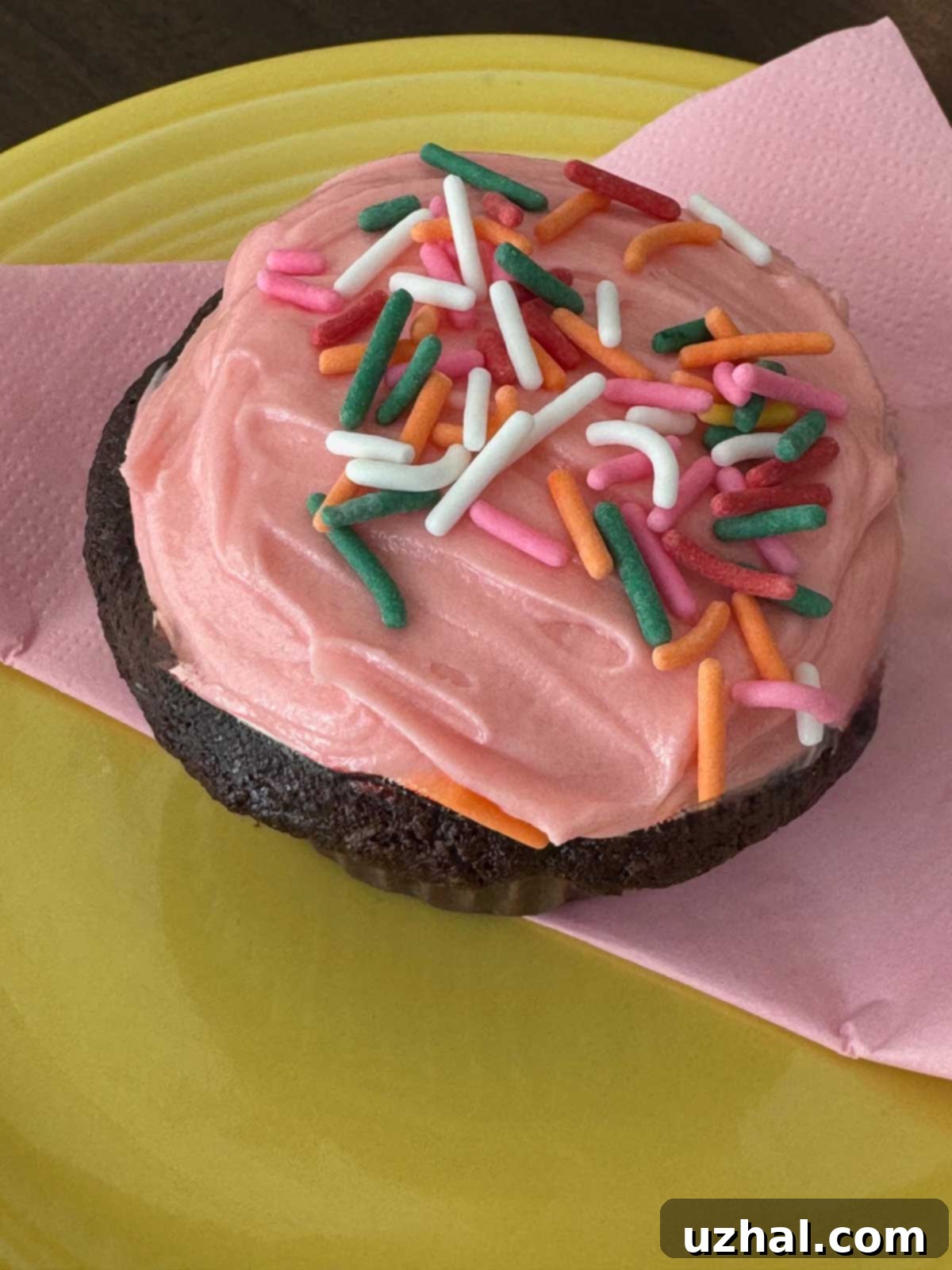 Pink Frosted Chocolate Cupcakes