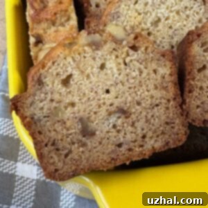 Buttermilk Banana Bread 4 Buttermilk Banana Bread Recipe sliced to show texture.