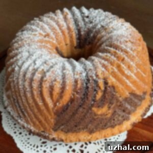 Lemon Molasses Marble Cake baked in a Nordic Ware Bavaria Pan.