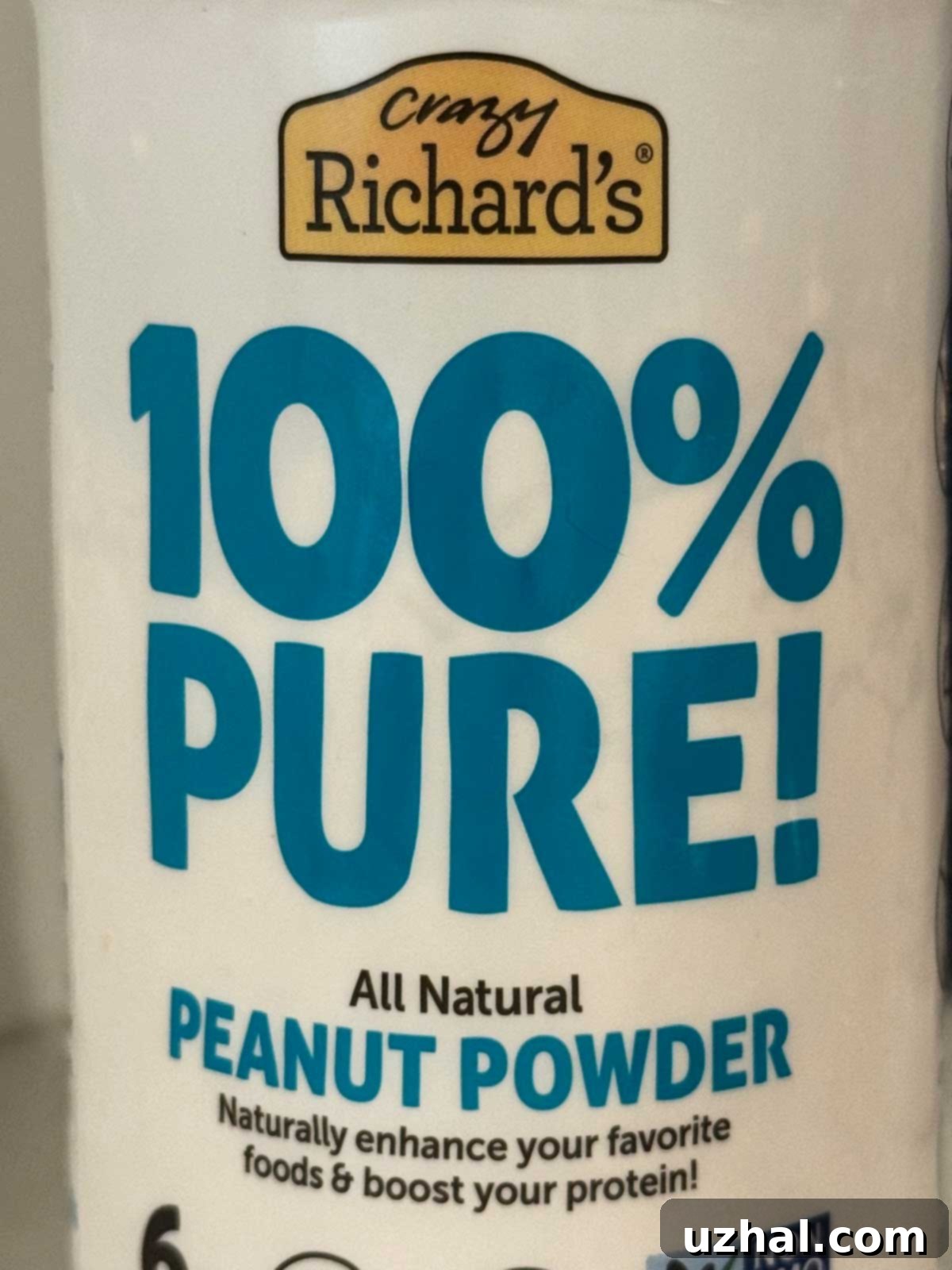 Crazy Richard's Peanut Butter jar, a recommended ingredient for healthy peanut butter protein cookies.