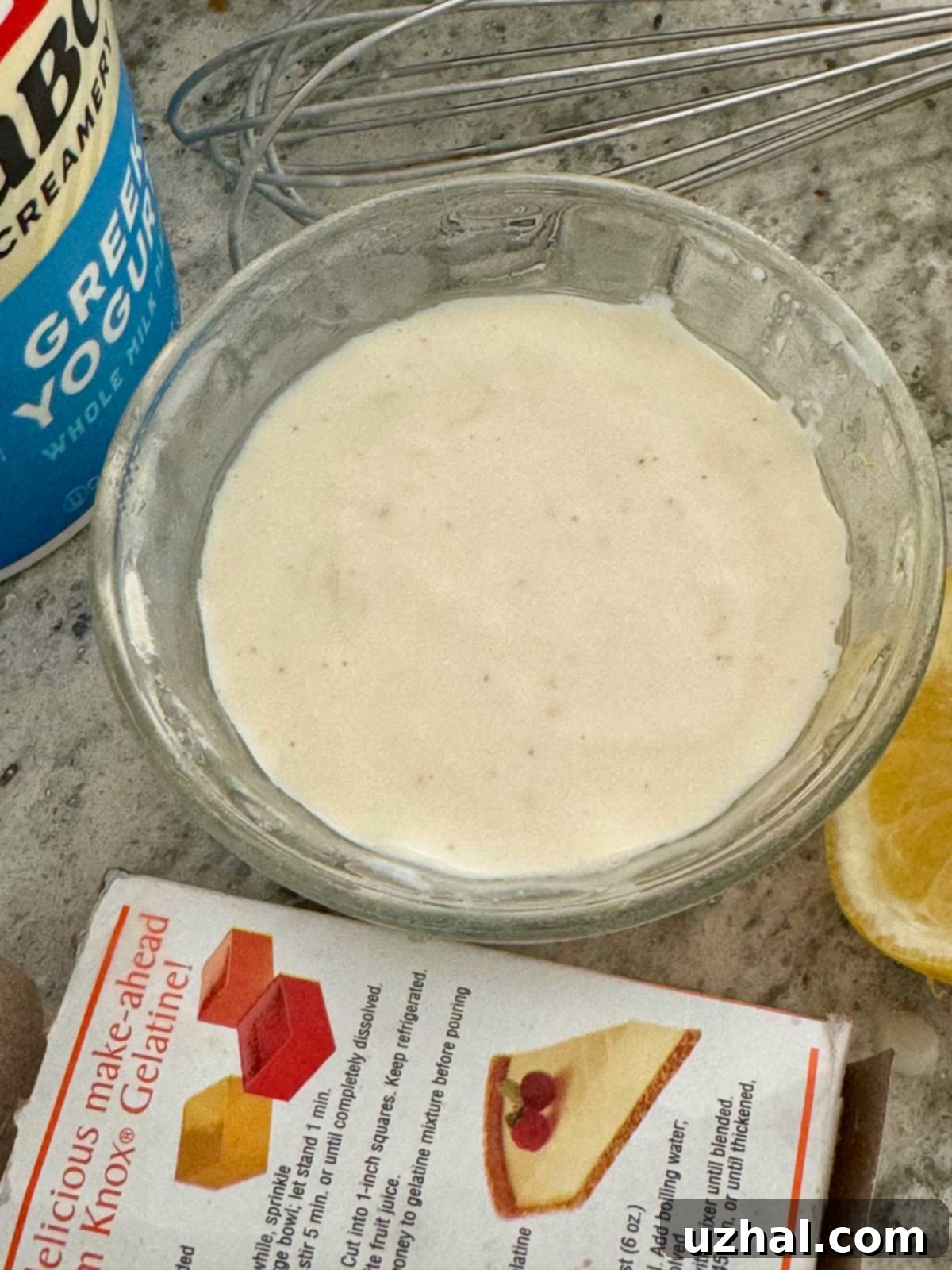Greek Yogurt Panna Cotta recipe with gelatin and lemon zest