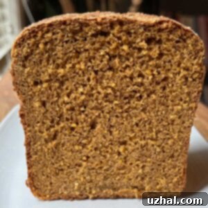 Slice of Anadama Bread cut to show texture.