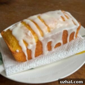 Small Starbucks Copycat Lemon Loaf Cake made with cake mix.