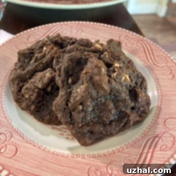 Freshly baked German Chocolate Cookies on a cooling rack