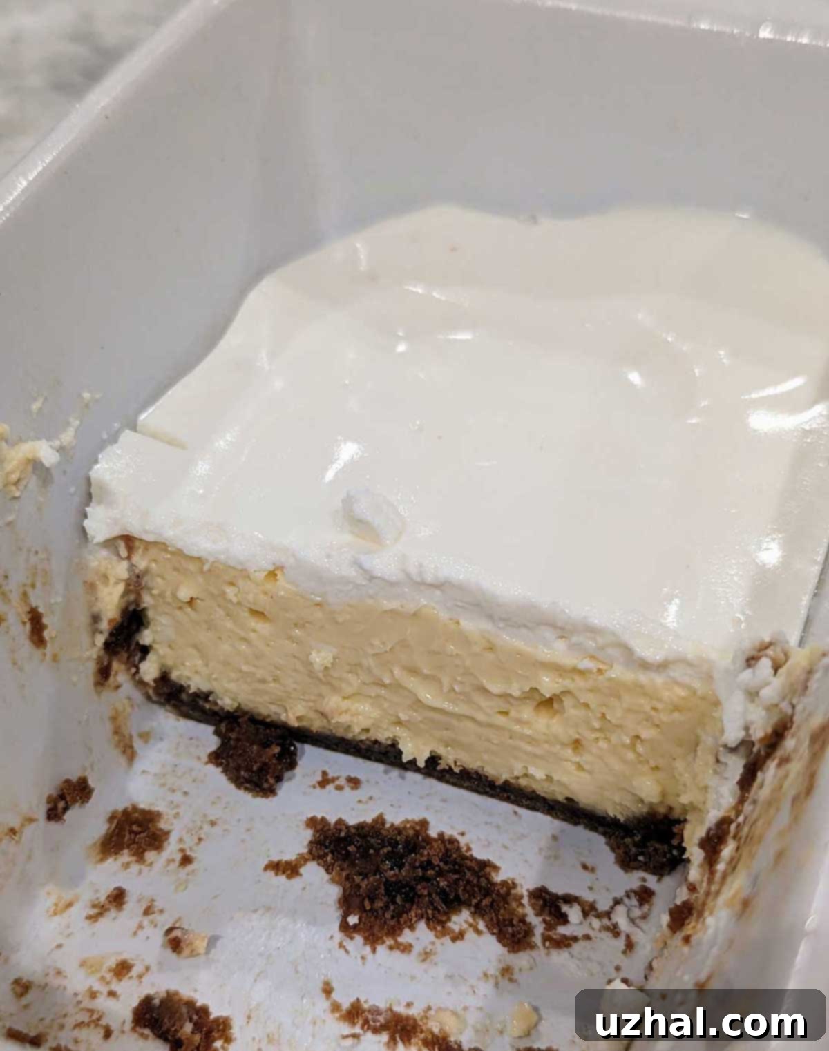 Two mini cheesecakes, baked directly in decorative loaf pans