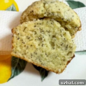 Rich Lemon Poppy Seed Muffins with a golden crust