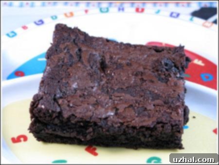 Nigel Slater's Chocolate Brownies, known for their crisp crust and fudgy, dense interior.