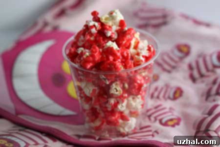Vibrant Red Hot Cinnamon Popcorn in a bowl