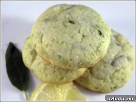 Lemony Sage and Basil-Flecked Cookies - Herb-infused lemon cookies